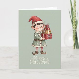 Süße Weihnachts-Elf Karte