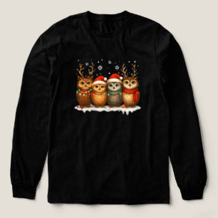Süße Weihnachts-Eulen mit Weihnachtsmannmützen & R Tri-Blend Shirt