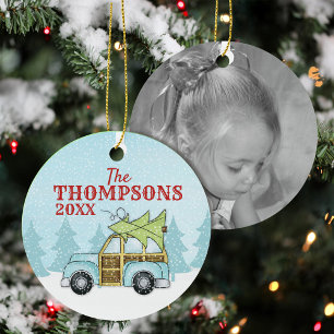 Süße Weihnachts-Familienauto-Personalisierung Ornament Aus Metall
