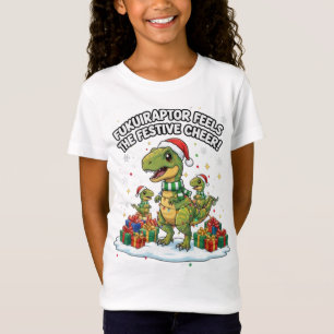 Süße Weihnachts-Fukuiraptor-Familie – Festlicher D T-Shirt