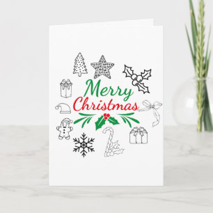 Süße Weihnachts-Gekritzel-Grußkarte Karte