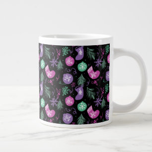 Süße Weihnachts-Gekritzel-Schneflocken-Sockenbaum Jumbo-Tasse