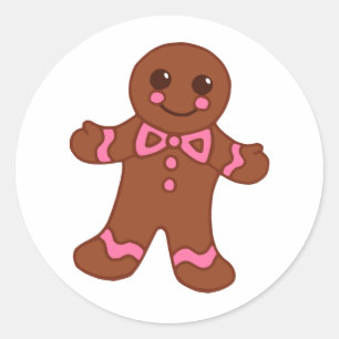 Süße Weihnachts-Gingerbread-Boy-Keks-Aufkleber Runder Aufkleber