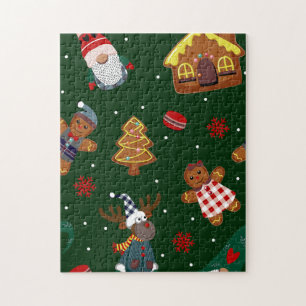 Süße Weihnachts-Gingerbread-Gnome-Rentier-Party