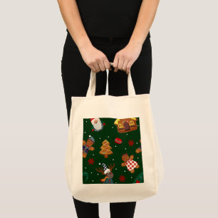 Süße Weihnachts-Gingerbread-Gnome-Rentier-Party Tragetasche
