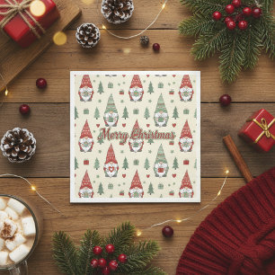 Süße Weihnachts-Gnom-Schwedische-Papier-Servietten Serviette