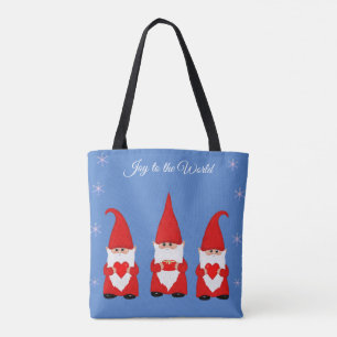 Süße Weihnachts-Gnome auf Blau Tasche