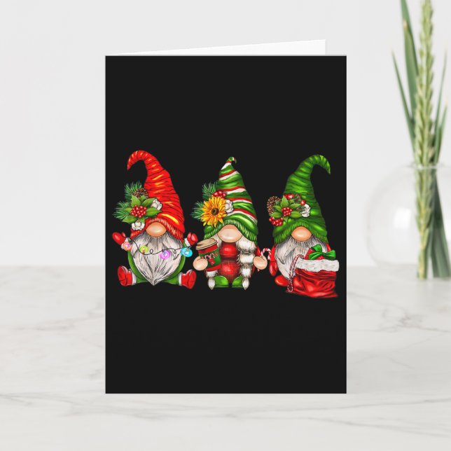 Süße Weihnachts-Gnome  Karte (Vorderseite)