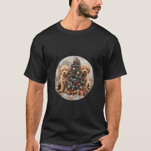 Süße Weihnachts-Goldendoodle-Hunde Weihnachtsbaum T-Shirt
