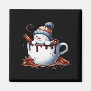 Süße Weihnachts-Heiße-Schokolade-Schneemann  Magnet