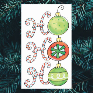 Süße Weihnachts Ho Ho Ho, Candy Canes Ornamente Rechteckiger Aufkleber