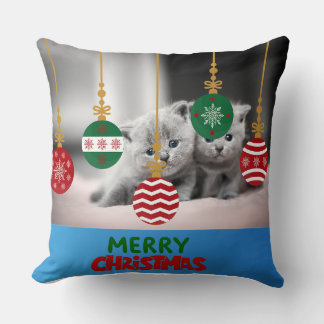 Süße Weihnachts-Kätzchen Dekoratives Kissen