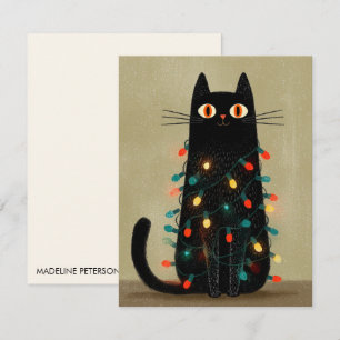 Süße Weihnachts Katzenliebhaberin Mitteilungskarte