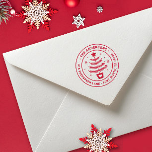 Süße Weihnachts-Kiefer-Rücksendeadresse Gummistempel