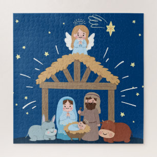 Süße Weihnachts-Krippen-Puzzle