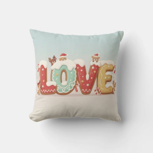 Süße Weihnachts-LOVE-Keks-Kunst-Wurfkissen Kissen