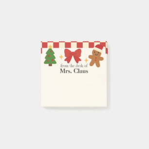Süße Weihnachts-Notizzettel mit individuellem Name Post-it Klebezettel