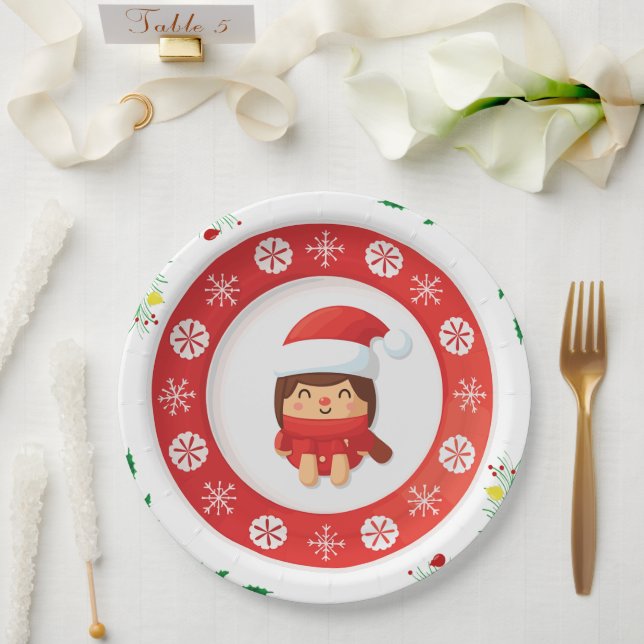 Süße Weihnachts-Papierplatte mit Santa Pappteller (Hochzeit)