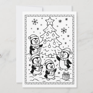 Süße Weihnachts-Pinguin-Farb-Notizkarte Feiertagskarte