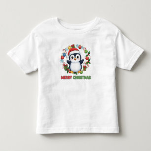 Süße Weihnachts-Pinguin-Illustration Kleinkind T-shirt