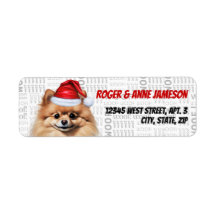 Süße Weihnachts-Pomeranian-Hund-Rücksendeadresse