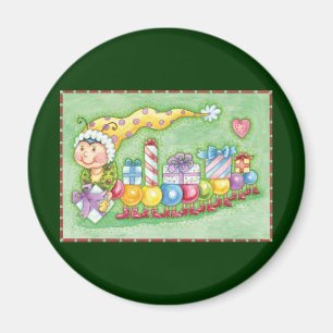 Süße Weihnachts-Raupenbahn mit Geschenken Magnet