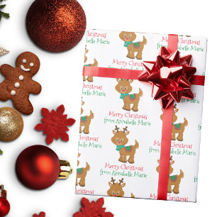 Süße Weihnachts-Rentier individuell gestaltete Kin Geschenkpapier