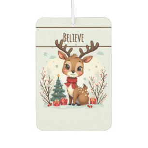 Süße Weihnachts-Rentier-Szene Schneebedeckter Wald Autolufterfrischer