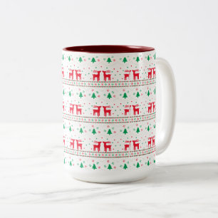Süße Weihnachts-Rentier-Tasse Zweifarbige Tasse