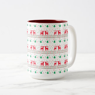 Süße Weihnachts-Rentier-Tasse Zweifarbige Tasse