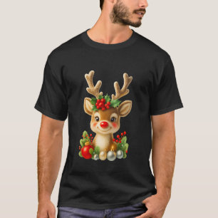 Süße Weihnachts-Rentiere 3D-Illustration   Feierta T-Shirt