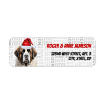 Süße Weihnachts-Sankt-Bernhard-Hund-Rücksendeadres