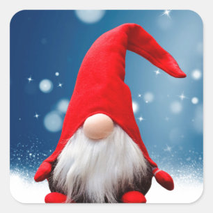 Süße Weihnachts-Santa-Schnee-Sterne Quadratischer Aufkleber