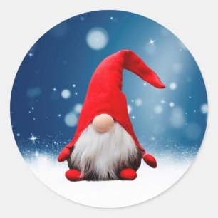 Süße Weihnachts-Santa-Schnee-Sterne Runder Aufkleber