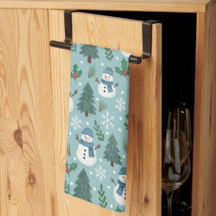 Süße Weihnachts-Schneemann-Muster-Küchenhandtuch Geschirrtuch