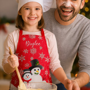 Süße Weihnachts-Schneemänner personalisierte Kinde Schürze