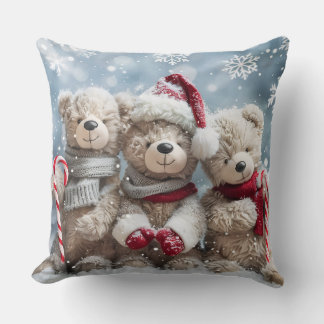 Süße Weihnachts-Teddybär-Wurfkissen Kissen