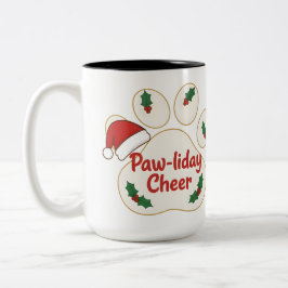 Süße Weihnachts-Tierpfote Zweifarbige Tasse