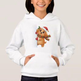 Süße Weihnachts-Welpen-Kapuzenjacke – Festlicher S Hoodie