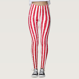 Süße Weihnachts-Zuckerstangen-Glitter-Gestreifte M Leggings
