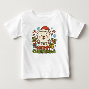 Süße Weihnachtsbär-Illustration  Baby T-shirt