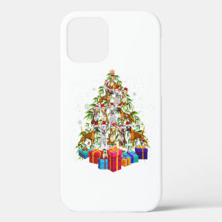 Süße Weihnachtsbaum-Boxer-Hundefamilie Weihnachtsg iPhone 12 Hülle