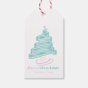 Süße Weihnachtsbaum-Rosa-Türkis-Geschenkanhänger Geschenkanhänger