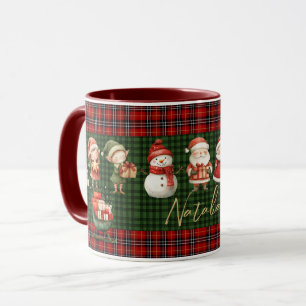 Süße Weihnachtselfen Frohe Weihnachten Grün-Rot-Ka Tasse