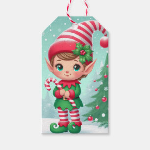 Süße Weihnachtselfen Geschenkanhänger