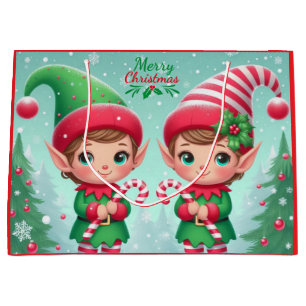 Süße Weihnachtselfen  Große Geschenktüte
