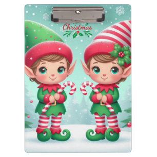 Süße Weihnachtselfen Klemmbrett