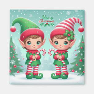 Süße Weihnachtselfen Magnet