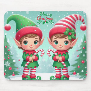 Süße Weihnachtselfen Mousepad