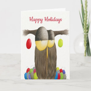 Süße Weihnachtseule Feiertagskarte